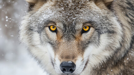 Obraz premium Wolf Portrait in Snowy Wilderness