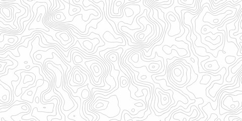 Fototapeta premium Vector geography landscape Topo contour map on white background, Topographic contour lines. Seamless pattern with lines Topographic map. Geographic mountain relief diagram line wave carve pattern.