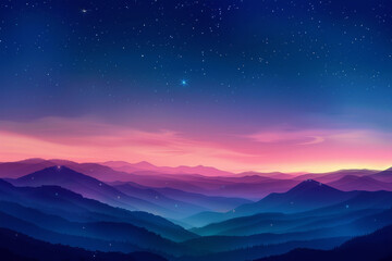Obraz premium A beautiful mountain range with a purple sky