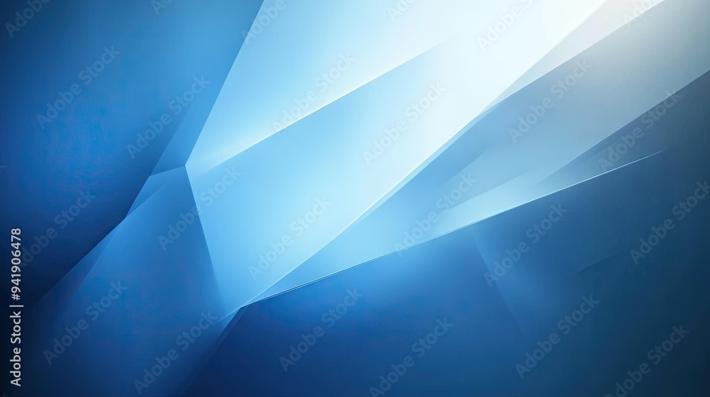 Poster minimalist blue gradient background with soft light effects, perfect for text overlay -