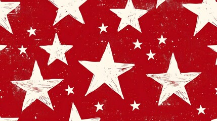 Obraz premium White Stars on Red Background, Abstract Image, Texture, Pattern, Wallpaper, Cover and Screen of Smartphone, Cell Phone, Computer, Laptop, 9:16 and 16:9 Format