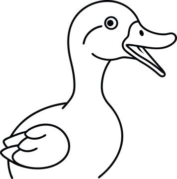recommend clip art: Sweet duckling line art perfect for coloring books engaging design encourages creativity and artistic play for children
                    