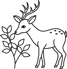 Deer line art designed for children's coloring books allowing kids to explore their artistic side with an adorable woodland animal
