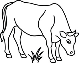 Adorable cow line drawing designed to spark imagination and fun for kids coloring

