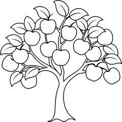 Fruit Tree Line Art