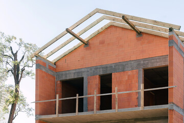 New residential building under construction in a suburban area