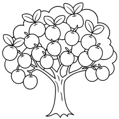 Fruit Tree Line Art