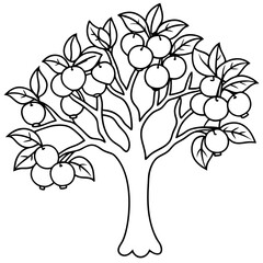 Fruit Tree Line Art