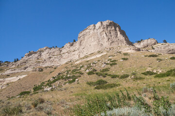Obraz premium Large rock formation at Scotts Bluff National Monument, Nebraska