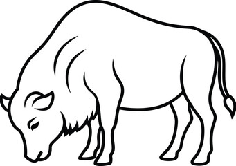 Cute buffalo line art perfect for kids to color and enjoy a fun creative activity for little ones
