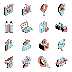 Pack of Finance Flat Icon

