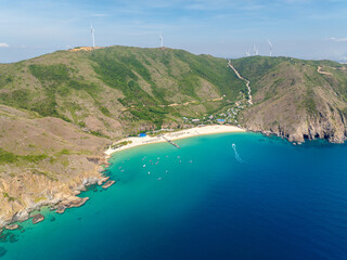 Aerial shot of Ky Co Beach, Nhon Ly Commune, Quy Nhon City, Binh Dinh Province