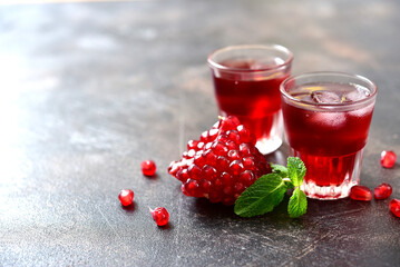 Pomegranate cocktail with mint.