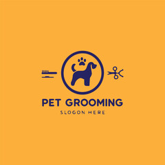 Free vector logo for pet styling and grooming shop, hair salon, pet store for dogs and cats, Vector illustration