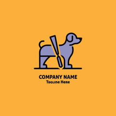 Free vector logo for pet styling and grooming shop, hair salon, pet store for dogs and cats, Vector illustration