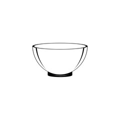 Black and white bowl vector icon. Elements for cartoon and food templates