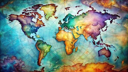 Spectral Atlas: Maps infused with ethereal colors, creating a sense of mystery and otherworldliness.