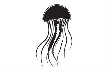 Jellyfish Silhouette,
Vector,
Marine Life,
Ocean,
Sea Creature,
Underwater,
Minimalist,
Aquatic,
Black and White,
Wildlife,
Nautical,
Sea Animal,
Abstract,
Graphic,
Marine Biology,
