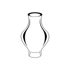 Flower vase, porcelain icon vector element for antiques template