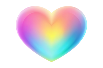 Abstract blur gradient heart shape in pastel color png