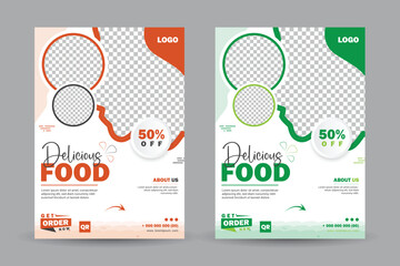 Food Flyer Template design, restaurant food flyer, fast food template vector illustration.	