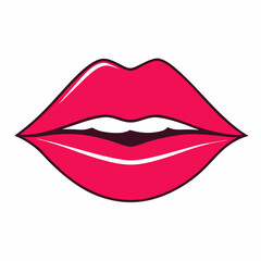 Lips Silhouette white background