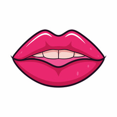 Lips Silhouette white background