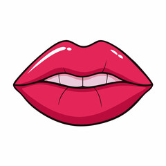 Lips Silhouette white background