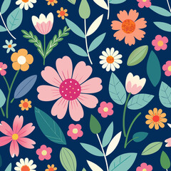 seamless floral pattern, seamless floral pattern with spring flowers