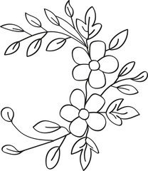 printable butterfly floral coloring page