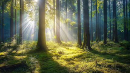 Sunlight Rays in a Forest