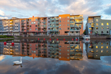 Pikku Huopalahti, Helsinki: Reflections of Modern Apartments on the Water