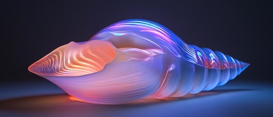 A colorful shell with a bright orange and blue hue