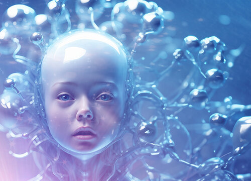 Artificial child, conceptual illustration