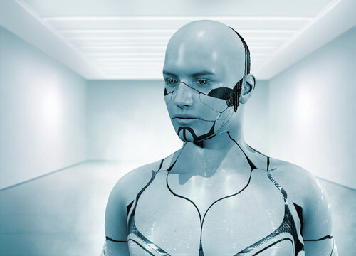 Android in chamber, illustration