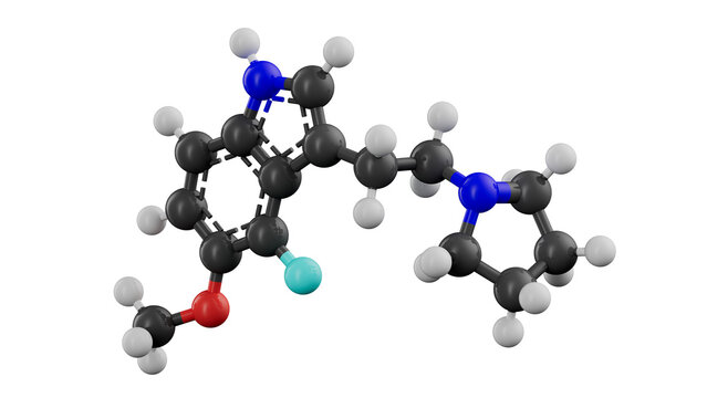 Molecular structure of 4-F,5-MeO-PyrT, illustration