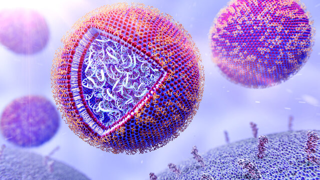 mRNA cancer vaccine nanoparticles, illustration