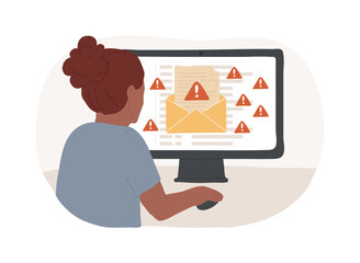 Malicious attachments isolated cartoon vector illustrations.