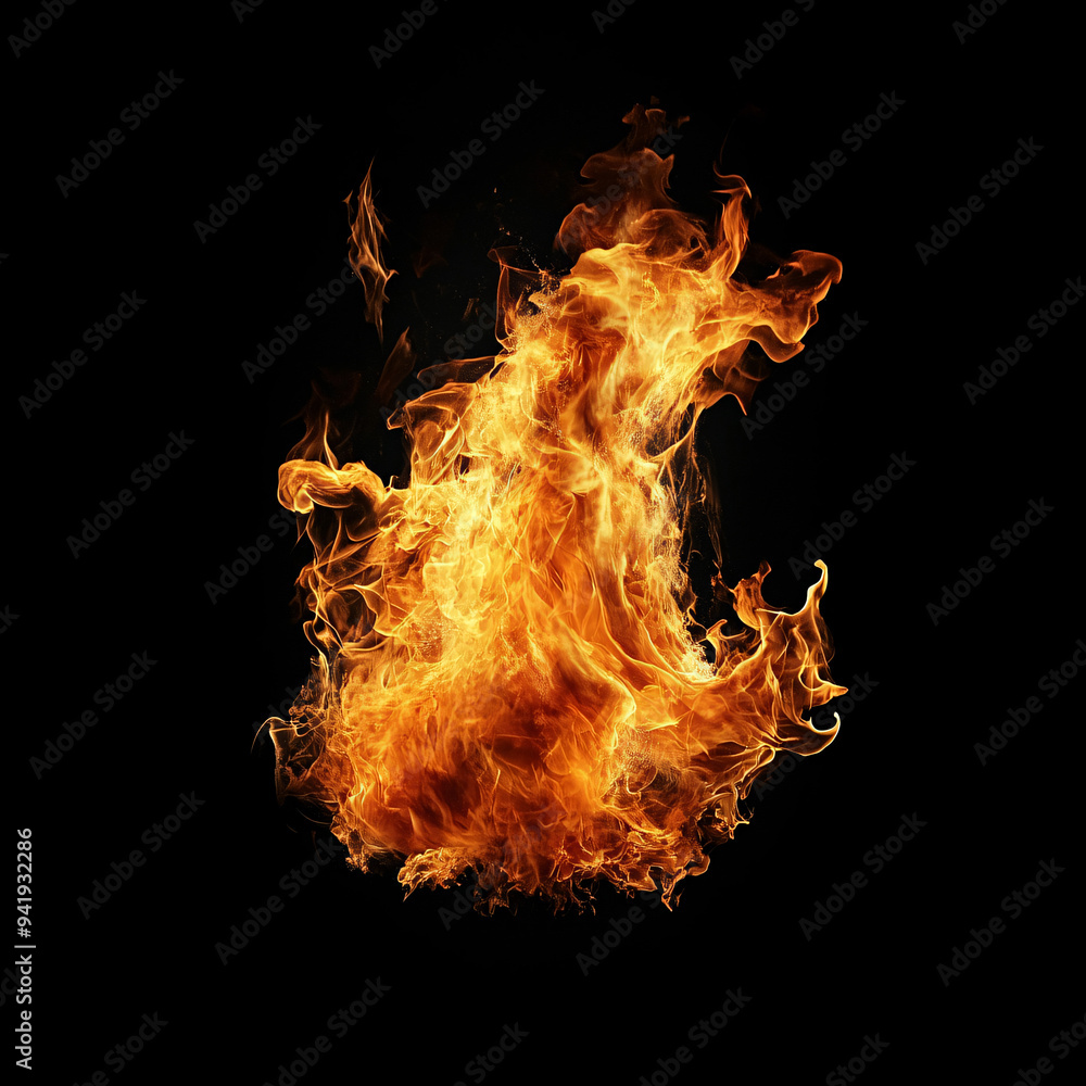 Canvas Prints Fire Flames Isolated.