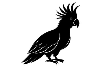 Fototapeta premium Cockatoo silhouette vector art illustration on a white background
