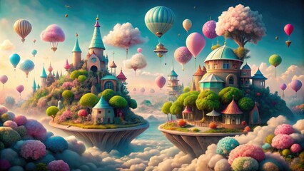 Surrealist Dreamland - Whimsical imagery, unexpected juxtapositions, soft pastel hues
