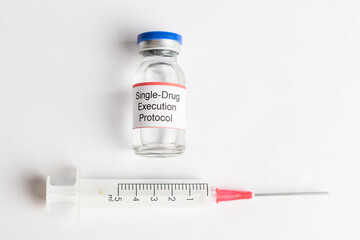 Medical Vial with label on a white background