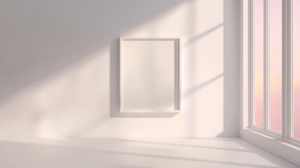 Fototapeta premium white square frame mockup