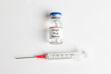 Medical Vial with label on a white background