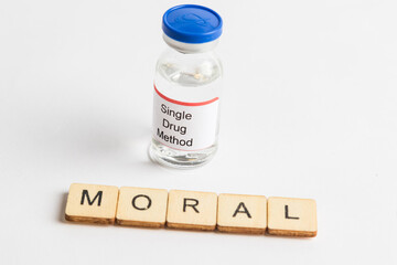 Medical Vial with label on a white background