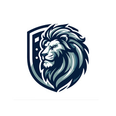 Lion head and shield mascot