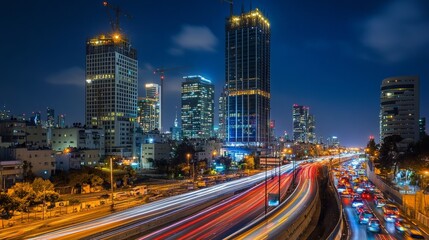 Fototapeta premium Tel Aviv City Lights