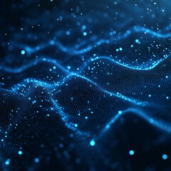 Abstract Blue Digital Wave