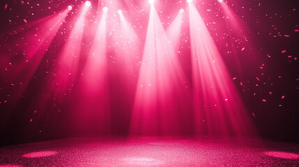 Pink Spotlight Stage Background for Disco Party
