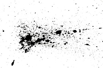 Black ink splashes on white background. abstract grunge texture.